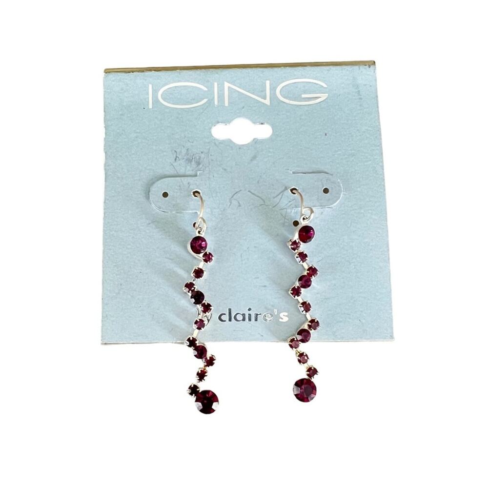 00s Icing purple silver tone dangle earrings trendy